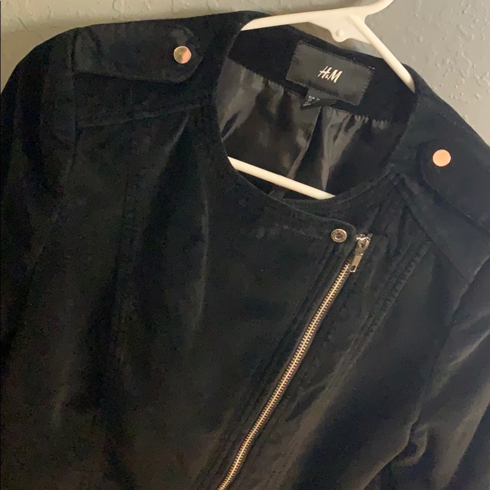 Faux Suede Black Crop Jacket